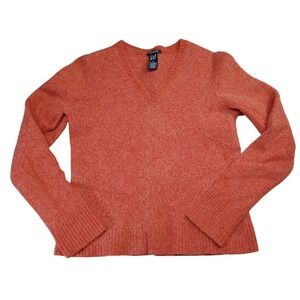 Vintage Gap Lambswool Stretch‎ V-Neck Sweater Coral  XL 17495506